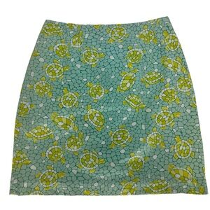 Vintage Lilly Pulitzer Turtle Mosaic Mini Pencil Skirt 4